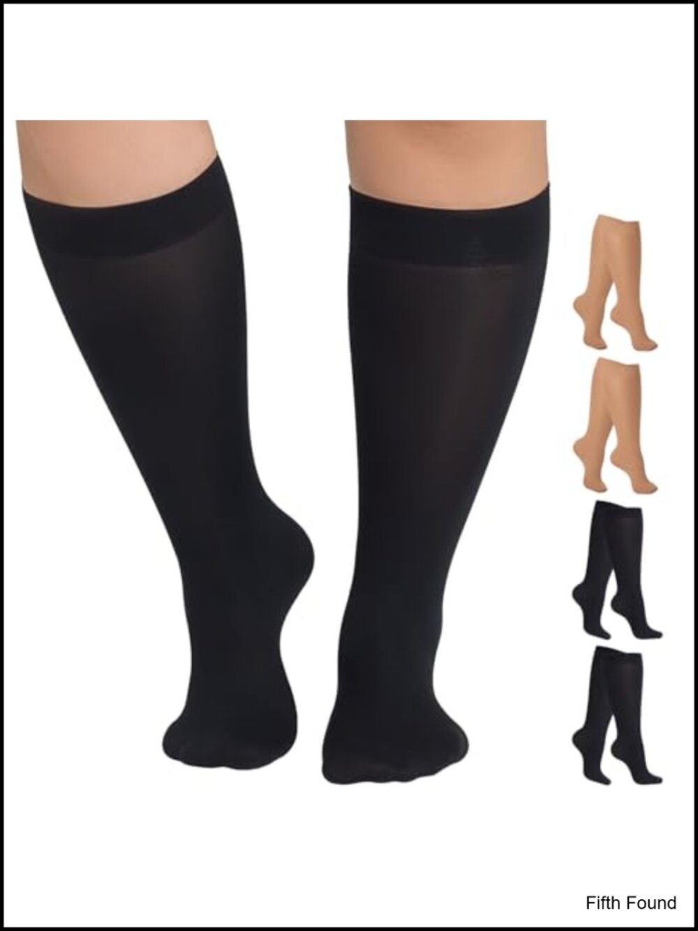 Plus Size Knee High Socks Nylon 40 Denier Semi Opaque Trouser Stockings